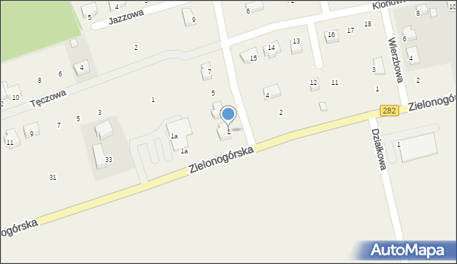 Droszków, Brzozowa, 1, mapa Droszków