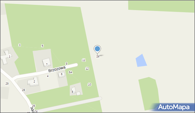 Drwęsa, Brzozowa, 14, mapa Drwęsa