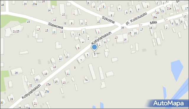 Drzewica, Braci Kobylańskich, 3, mapa Drzewica