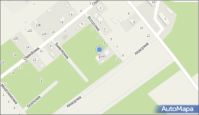 Dubicze Cerkiewne, Brzozowa, 8, mapa Dubicze Cerkiewne