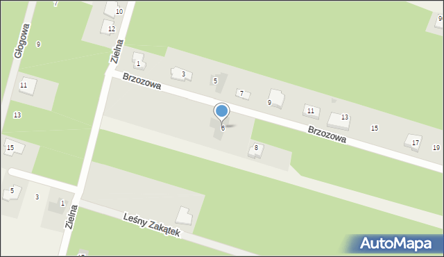 Dzbenin, Brzozowa, 6, mapa Dzbenin