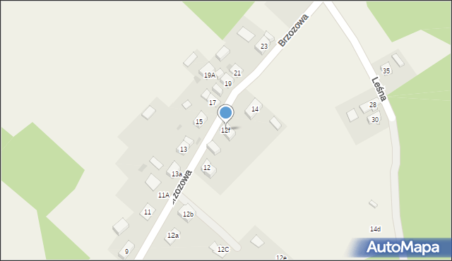 Dziadowa Kłoda, Brzozowa, 12f, mapa Dziadowa Kłoda