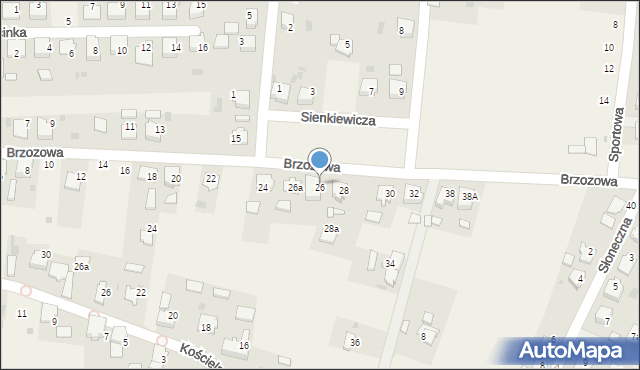 Dziergowice, Brzozowa, 26, mapa Dziergowice