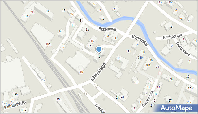 Dzierżoniów, Brzegowa, 1, mapa Dzierżoniów