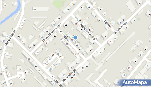 Dzierżoniów, Brzozowa, 12, mapa Dzierżoniów