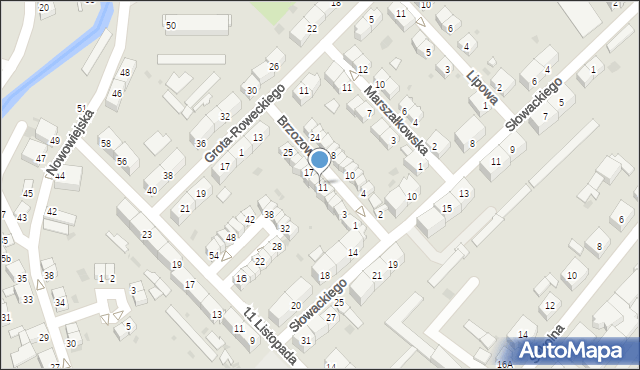 Dzierżoniów, Brzozowa, 13, mapa Dzierżoniów