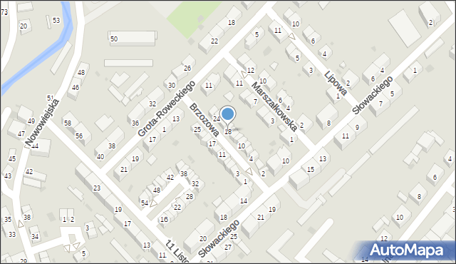 Dzierżoniów, Brzozowa, 18, mapa Dzierżoniów