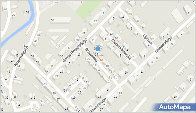 Dzierżoniów, Brzozowa, 22, mapa Dzierżoniów