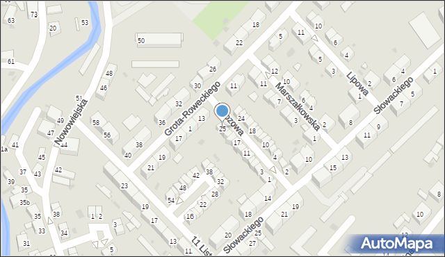 Dzierżoniów, Brzozowa, 25, mapa Dzierżoniów