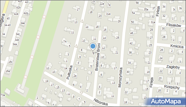 Elbląg, Braterstwa Broni, 9, mapa Elbląga