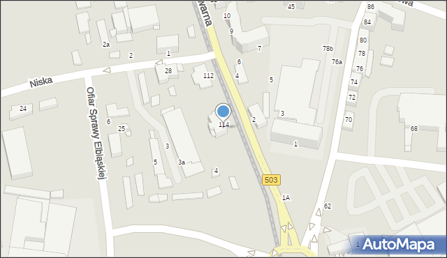 Elbląg, Browarna, 115, mapa Elbląga