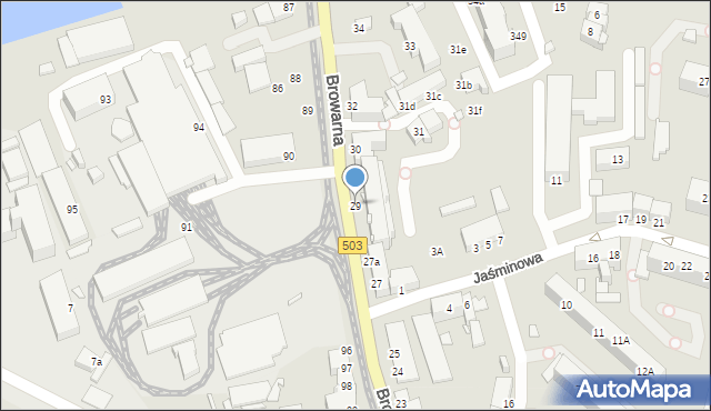 Elbląg, Browarna, 29, mapa Elbląga