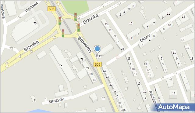 Elbląg, Browarna, 44A, mapa Elbląga