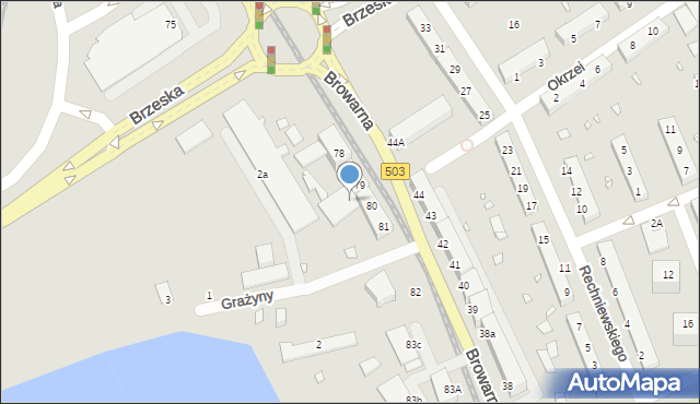 Elbląg, Browarna, 79a, mapa Elbląga