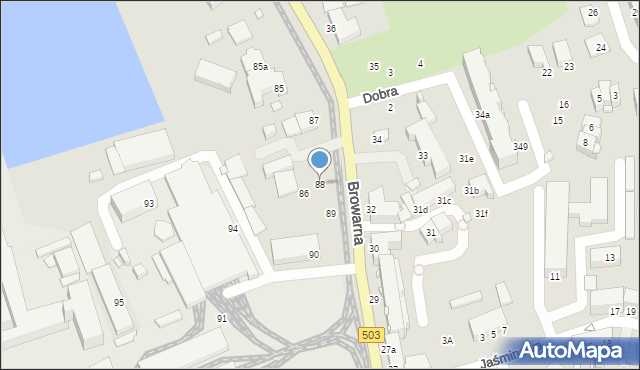 Elbląg, Browarna, 88, mapa Elbląga