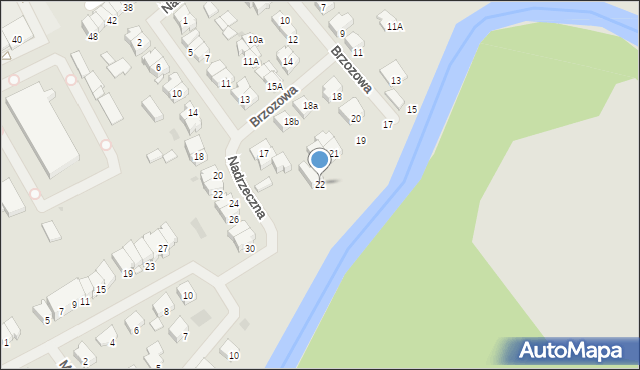 Ełk, Brzozowa, 22, mapa Ełku