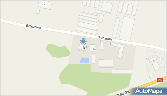 Fabianów, Brzozowa, 14, mapa Fabianów