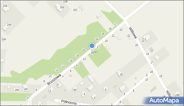 Firlej, Brzozowa, 15, mapa Firlej