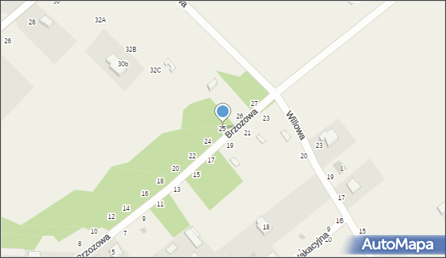 Firlej, Brzozowa, 25, mapa Firlej