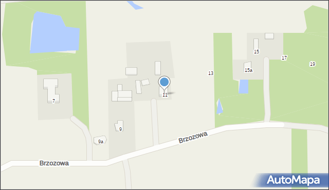 Gąba, Brzozowa, 11, mapa Gąba