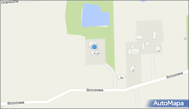Gąba, Brzozowa, 7, mapa Gąba