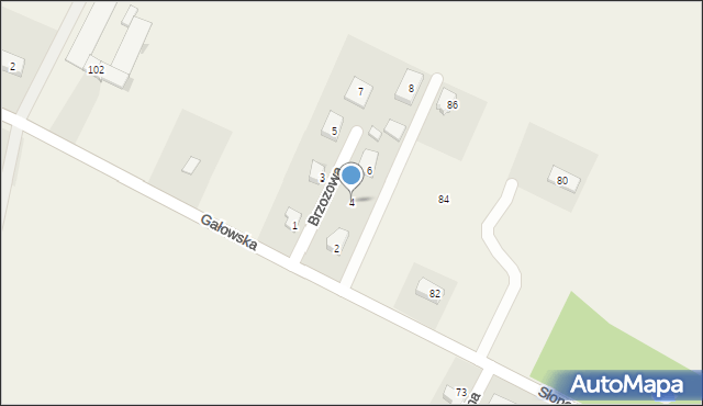 Gałów, Brzozowa, 4, mapa Gałów