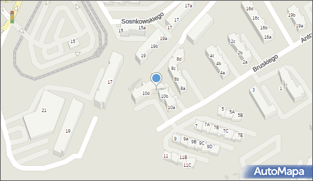 Gdańsk, Bruskiego Alojzego, 10c, mapa Gdańska