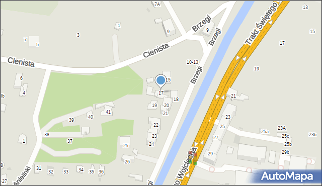 Gdańsk, Brzegi, 17, mapa Gdańska