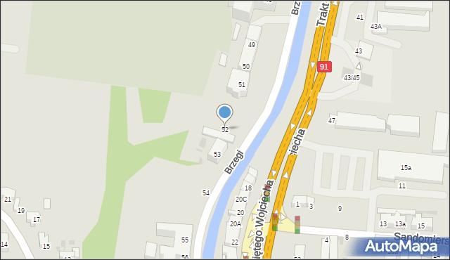 Gdańsk, Brzegi, 52, mapa Gdańska