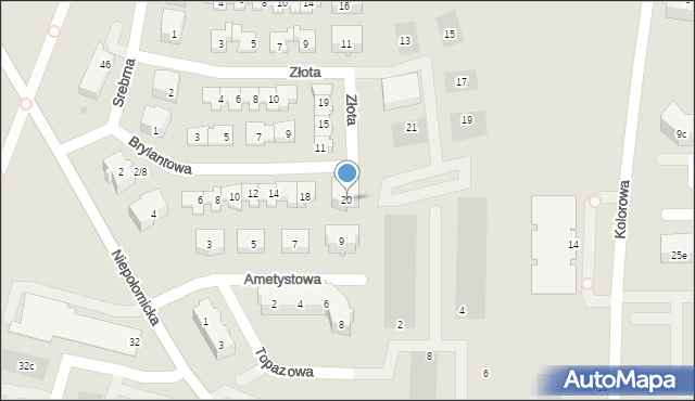 Gdańsk, Brylantowa, 20, mapa Gdańska