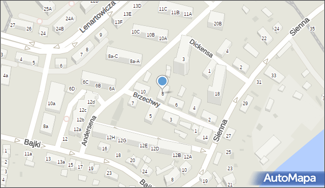 Gdańsk, Brzechwy Jana, 8, mapa Gdańska