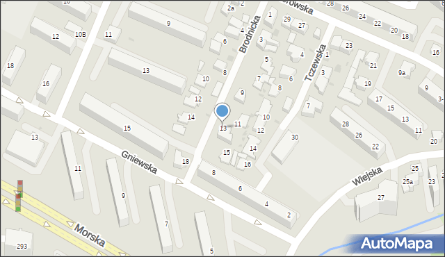 Gdynia, Brodnicka, 13, mapa Gdyni
