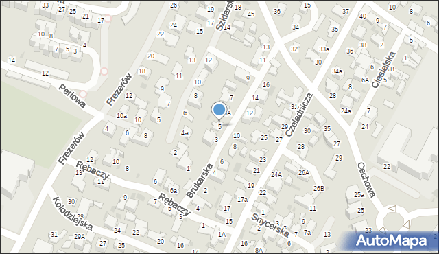 Gdynia, Brukarska, 5, mapa Gdyni