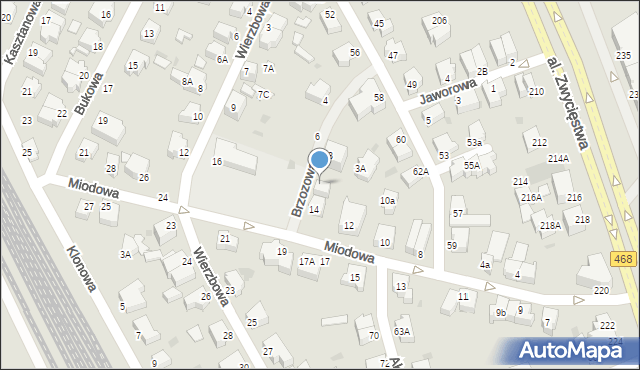 Gdynia, Brzozowa, 1, mapa Gdyni