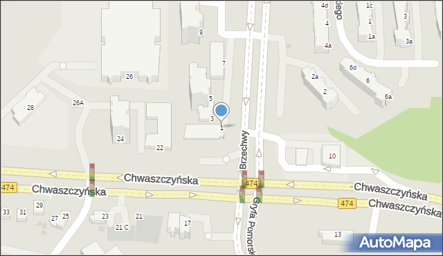 Gdynia, Brzechwy Jana, 1, mapa Gdyni