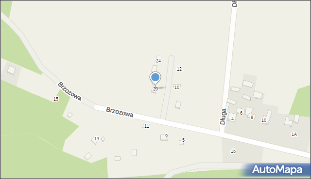 Giebło-Kolonia, Brzozowa, 20, mapa Giebło-Kolonia