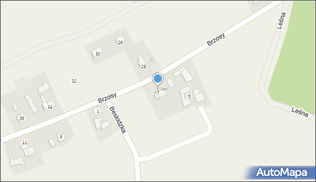 Gierałtowice, Brzosy, 7, mapa Gierałtowice
