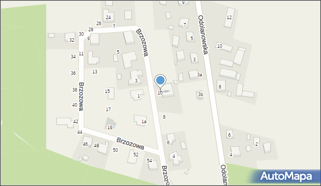 Gliśnica, Brzozowa, 10, mapa Gliśnica
