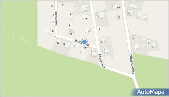 Gliśnica, Brzozowa, 52, mapa Gliśnica