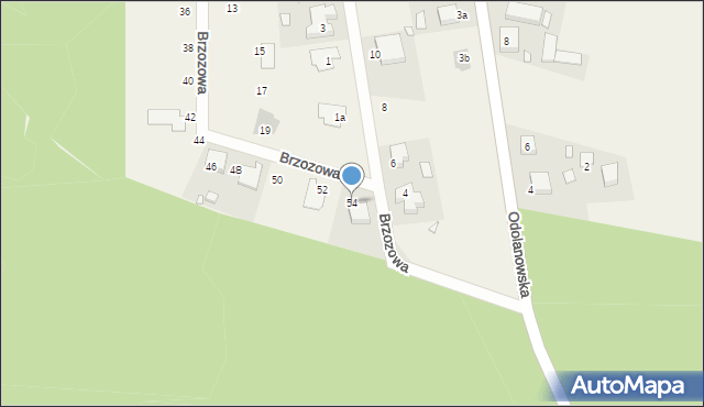 Gliśnica, Brzozowa, 54, mapa Gliśnica