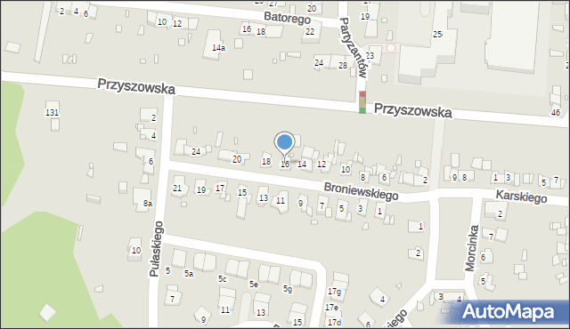 Gliwice, Broniewskiego Władysława, 16, mapa Gliwic