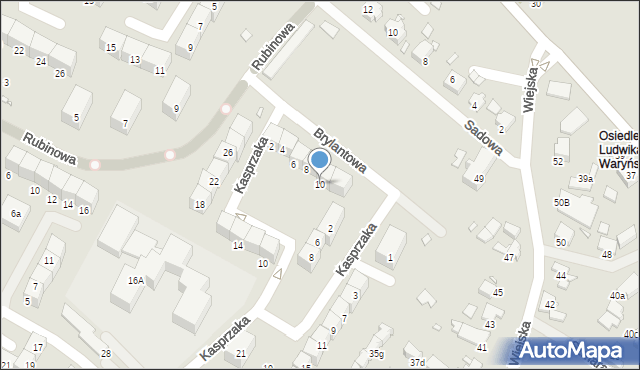 Gliwice, Brylantowa, 10, mapa Gliwic