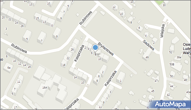 Gliwice, Brylantowa, 8, mapa Gliwic