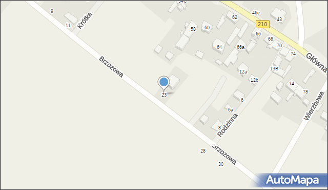 Głobino, Brzozowa, 23, mapa Głobino