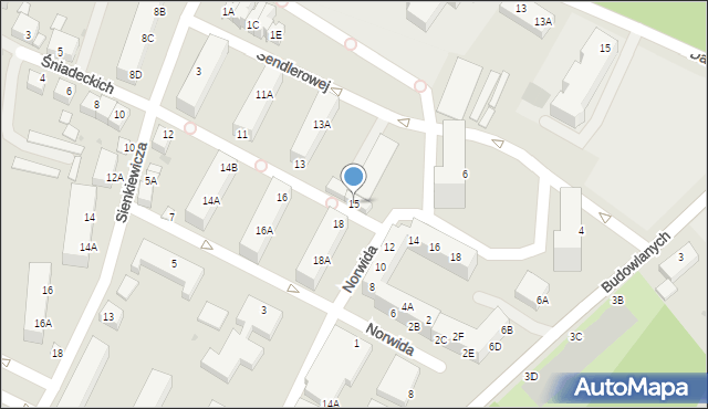 Głogów, Braci Śniadeckich Jana i Jędrzeja, 15, mapa Głogów