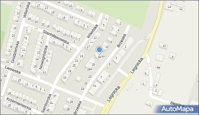 Głogów, Brzeska, 14, mapa Głogów