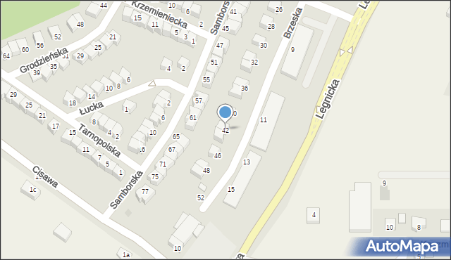 Głogów, Brzeska, 42, mapa Głogów