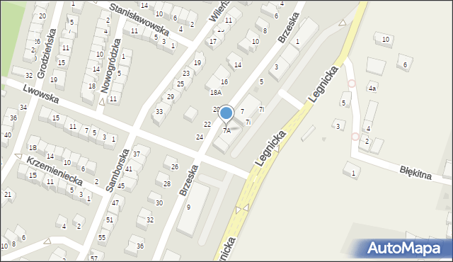 Głogów, Brzeska, 7A, mapa Głogów