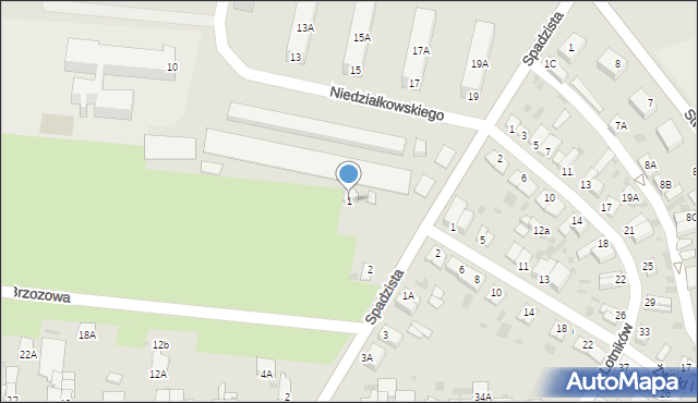 Głogów, Brzozowa, 1, mapa Głogów