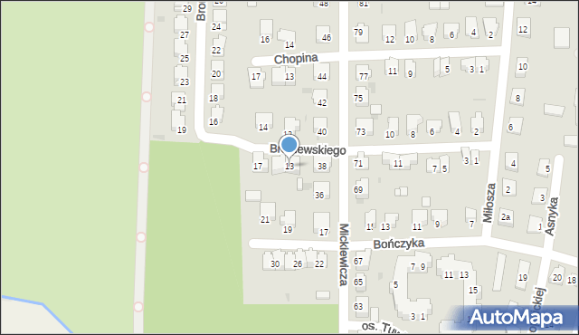 Głubczyce, Broniewskiego, 13, mapa Głubczyce